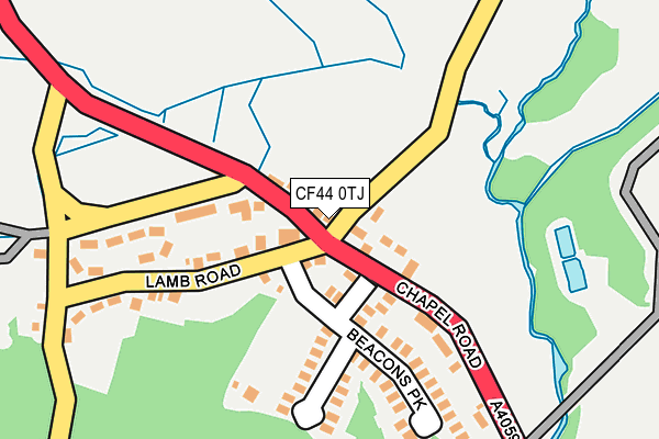 CF44 0TJ map - OS OpenMap – Local (Ordnance Survey)