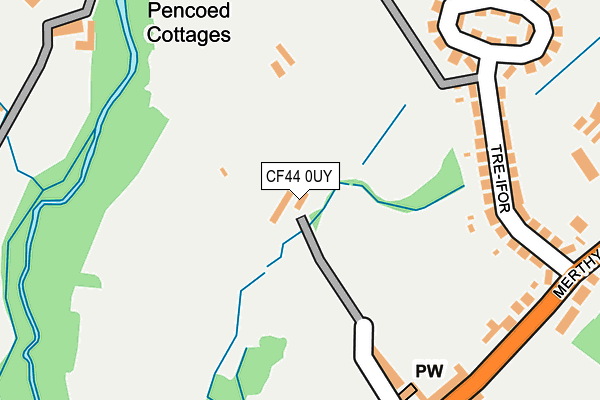 CF44 0UY map - OS OpenMap – Local (Ordnance Survey)