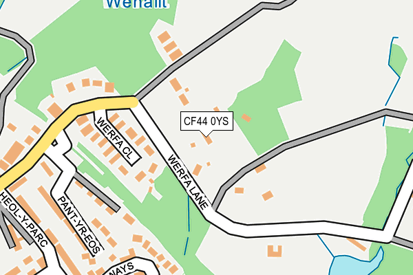 CF44 0YS map - OS OpenMap – Local (Ordnance Survey)