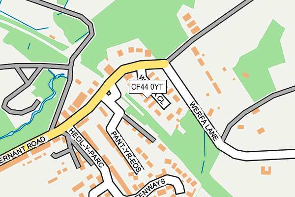 CF44 0YT map - OS OpenMap – Local (Ordnance Survey)