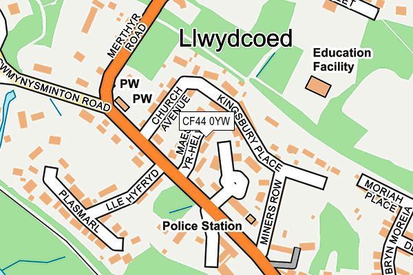 CF44 0YW map - OS OpenMap – Local (Ordnance Survey)