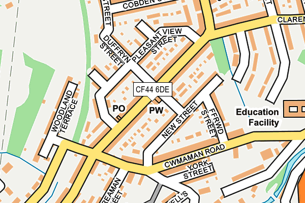 CF44 6DE map - OS OpenMap – Local (Ordnance Survey)