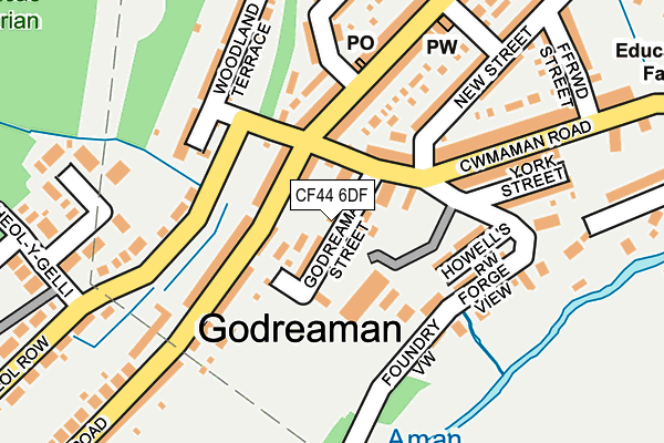 CF44 6DF map - OS OpenMap – Local (Ordnance Survey)