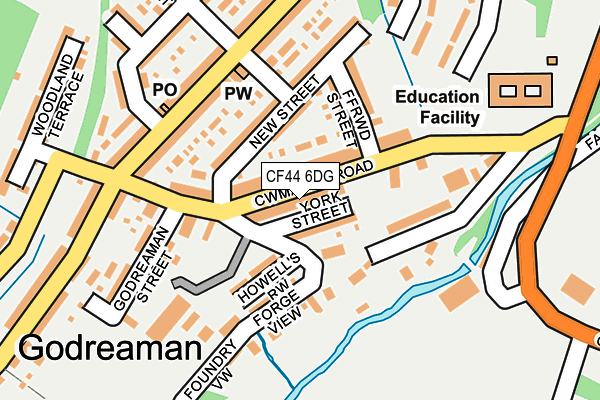 CF44 6DG map - OS OpenMap – Local (Ordnance Survey)