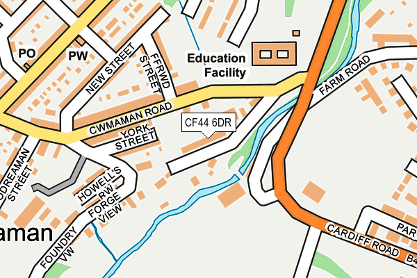 CF44 6DR map - OS OpenMap – Local (Ordnance Survey)