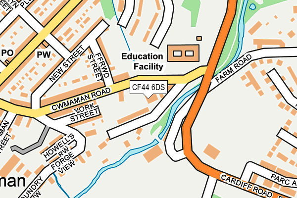 CF44 6DS map - OS OpenMap – Local (Ordnance Survey)