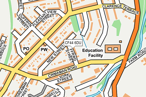 CF44 6DU map - OS OpenMap – Local (Ordnance Survey)