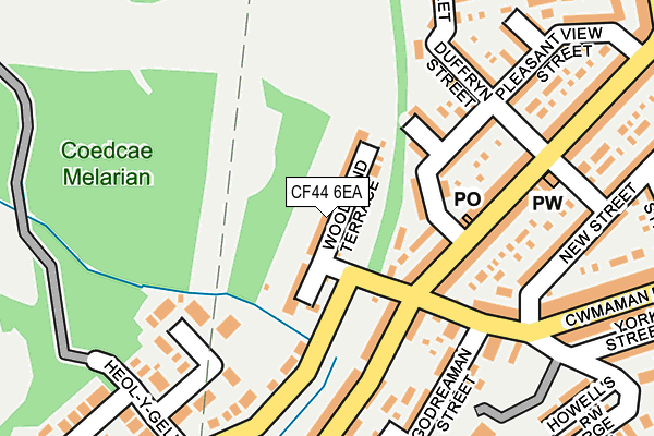 CF44 6EA map - OS OpenMap – Local (Ordnance Survey)