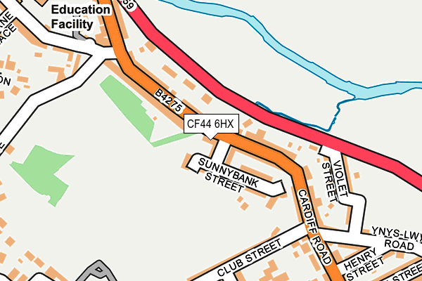 CF44 6HX map - OS OpenMap – Local (Ordnance Survey)