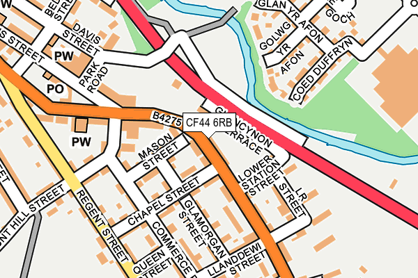 CF44 6RB map - OS OpenMap – Local (Ordnance Survey)