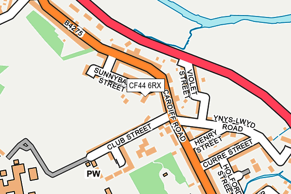 CF44 6RX map - OS OpenMap – Local (Ordnance Survey)