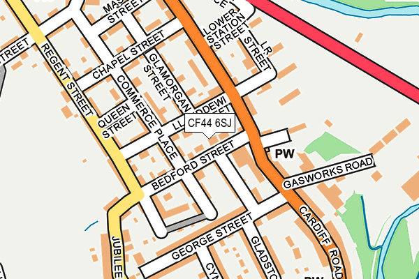 CF44 6SJ map - OS OpenMap – Local (Ordnance Survey)