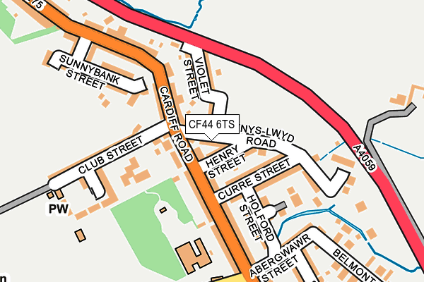 CF44 6TS map - OS OpenMap – Local (Ordnance Survey)