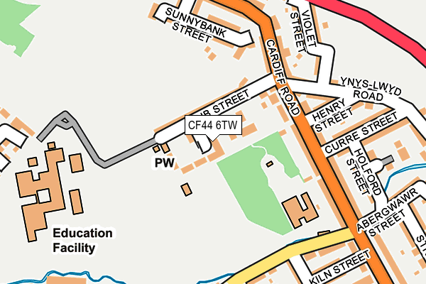 CF44 6TW map - OS OpenMap – Local (Ordnance Survey)