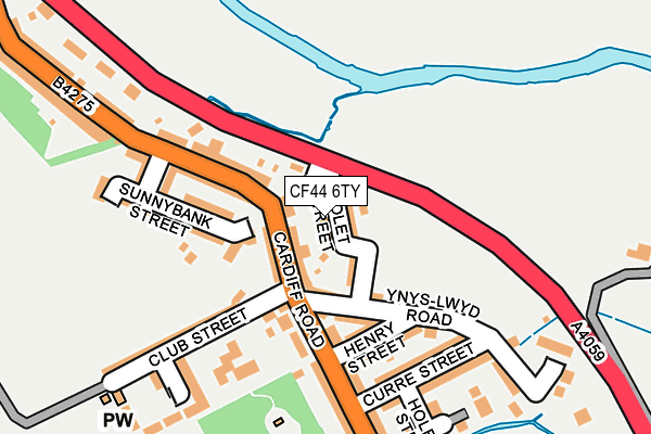 CF44 6TY map - OS OpenMap – Local (Ordnance Survey)