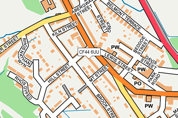 CF44 6UU map - OS OpenMap – Local (Ordnance Survey)