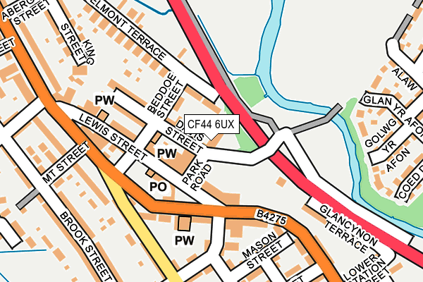 CF44 6UX map - OS OpenMap – Local (Ordnance Survey)