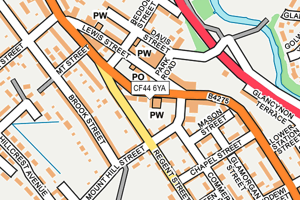 CF44 6YA map - OS OpenMap – Local (Ordnance Survey)