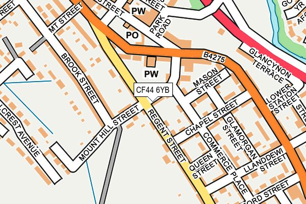 CF44 6YB map - OS OpenMap – Local (Ordnance Survey)