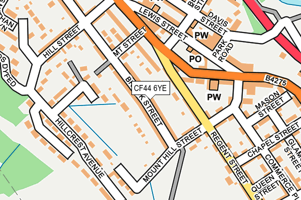CF44 6YE map - OS OpenMap – Local (Ordnance Survey)