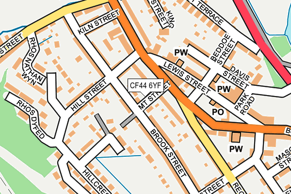 CF44 6YF map - OS OpenMap – Local (Ordnance Survey)