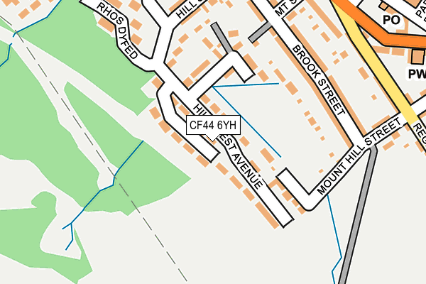 CF44 6YH map - OS OpenMap – Local (Ordnance Survey)