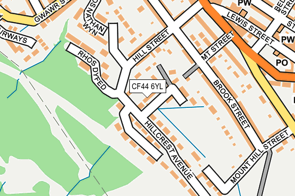 CF44 6YL map - OS OpenMap – Local (Ordnance Survey)