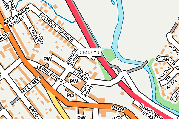 CF44 6YU map - OS OpenMap – Local (Ordnance Survey)