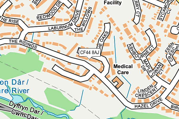 CF44 8AJ map - OS OpenMap – Local (Ordnance Survey)