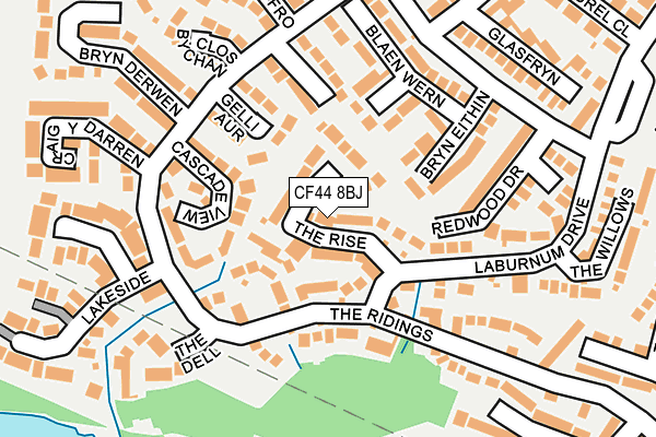 CF44 8BJ map - OS OpenMap – Local (Ordnance Survey)