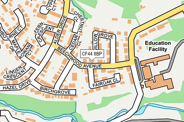 CF44 8BP map - OS OpenMap – Local (Ordnance Survey)