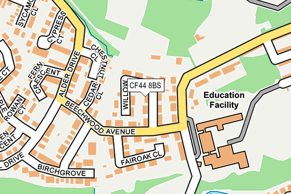 CF44 8BS map - OS OpenMap – Local (Ordnance Survey)