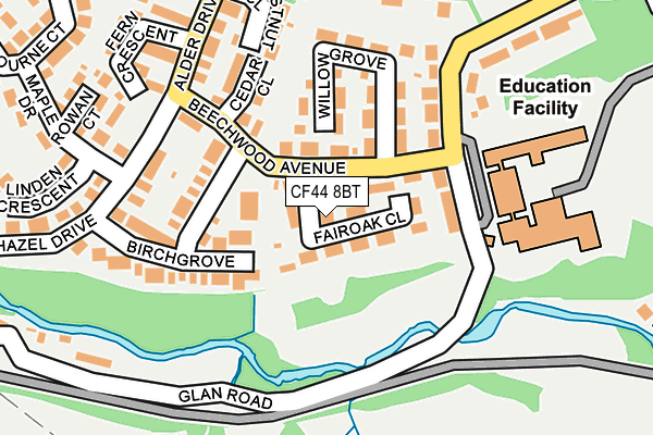 CF44 8BT map - OS OpenMap – Local (Ordnance Survey)