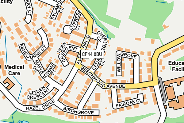 CF44 8BU map - OS OpenMap – Local (Ordnance Survey)