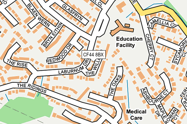 CF44 8BX map - OS OpenMap – Local (Ordnance Survey)