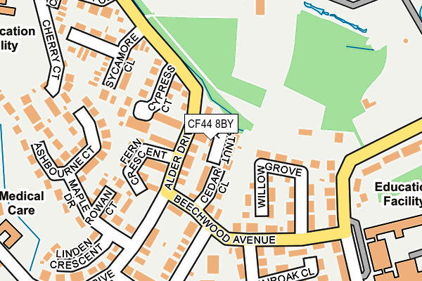 CF44 8BY map - OS OpenMap – Local (Ordnance Survey)