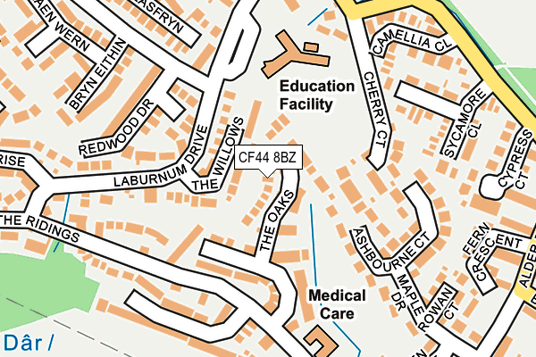 CF44 8BZ map - OS OpenMap – Local (Ordnance Survey)