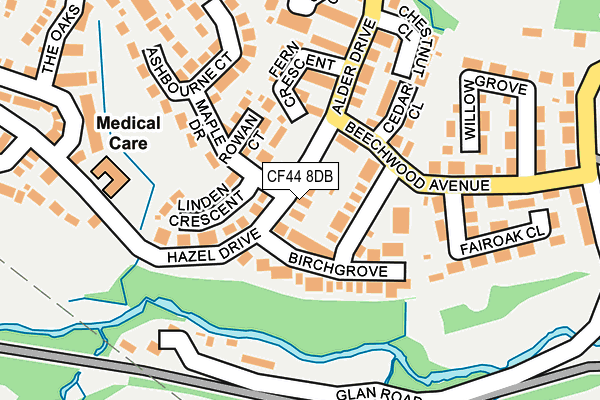 CF44 8DB map - OS OpenMap – Local (Ordnance Survey)