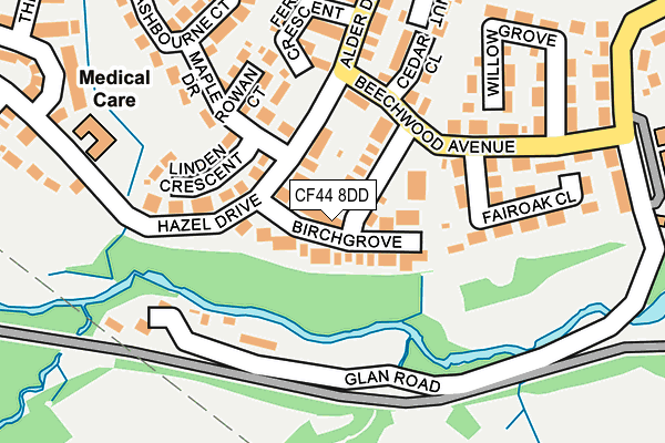 CF44 8DD map - OS OpenMap – Local (Ordnance Survey)