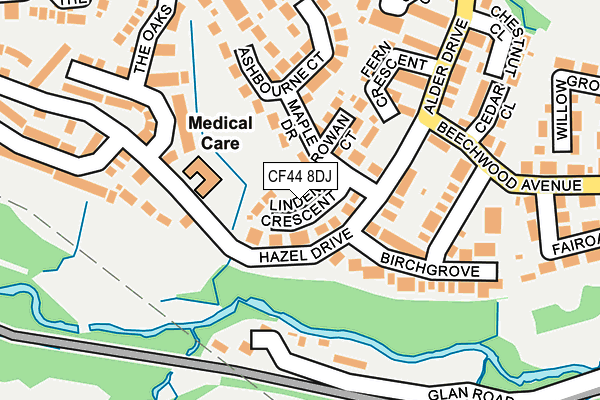 CF44 8DJ map - OS OpenMap – Local (Ordnance Survey)