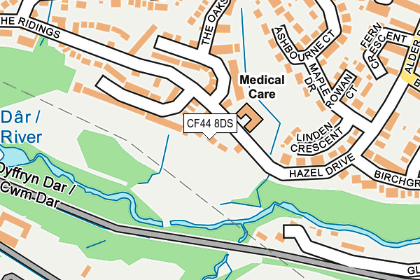 CF44 8DS map - OS OpenMap – Local (Ordnance Survey)