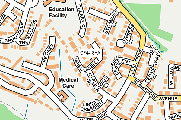 CF44 8HA map - OS OpenMap – Local (Ordnance Survey)