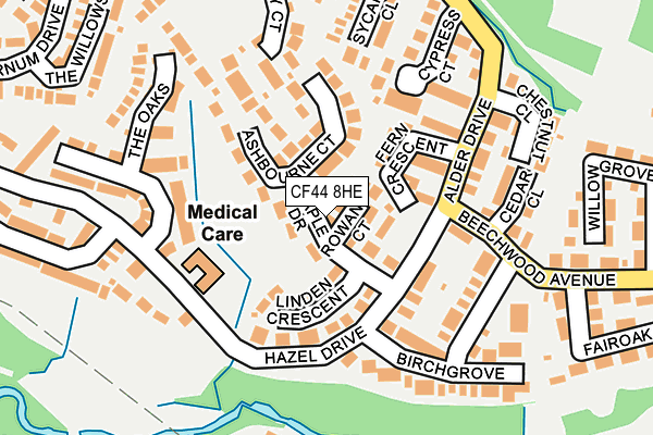 CF44 8HE map - OS OpenMap – Local (Ordnance Survey)