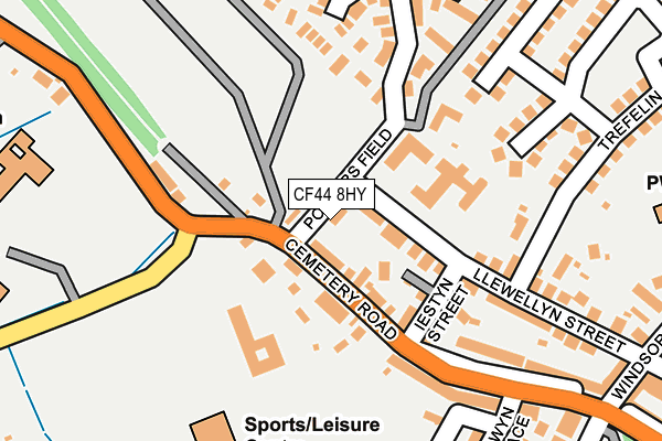 CF44 8HY map - OS OpenMap – Local (Ordnance Survey)