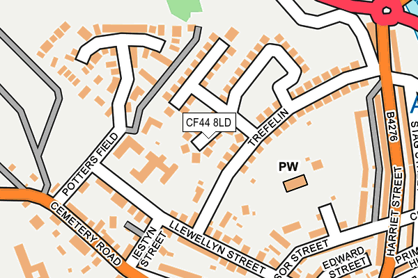 CF44 8LD map - OS OpenMap – Local (Ordnance Survey)