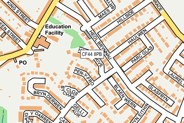 CF44 8PB map - OS OpenMap – Local (Ordnance Survey)