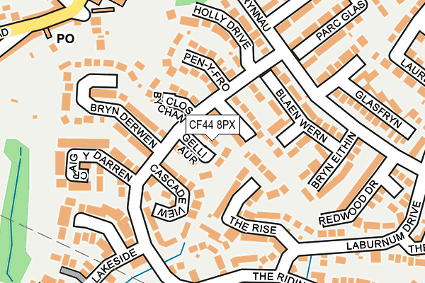 CF44 8PX map - OS OpenMap – Local (Ordnance Survey)