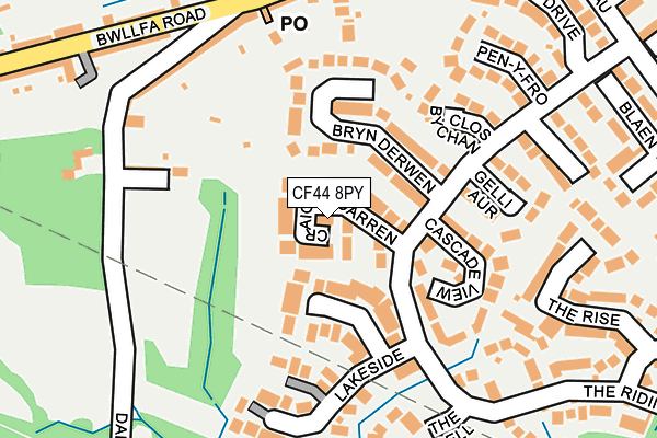 CF44 8PY map - OS OpenMap – Local (Ordnance Survey)