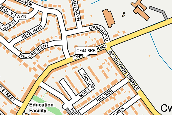 CF44 8RB map - OS OpenMap – Local (Ordnance Survey)