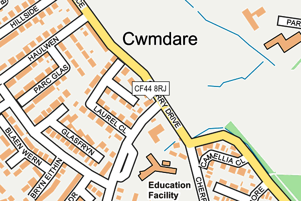 CF44 8RJ map - OS OpenMap – Local (Ordnance Survey)